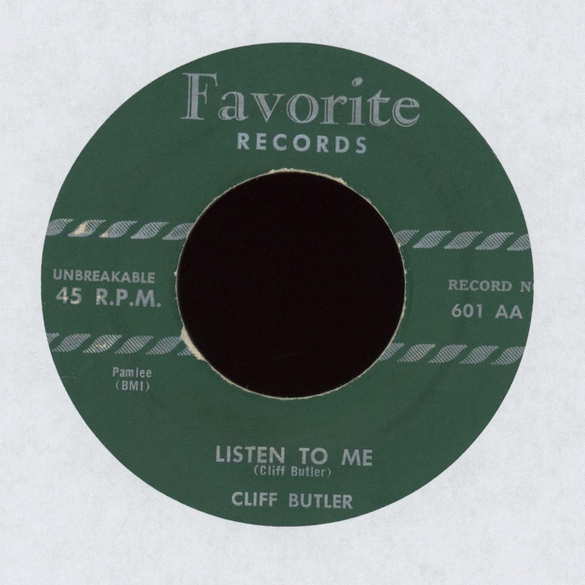 Cliff Butler – Listen To Me on Favorite RB Rocker 45