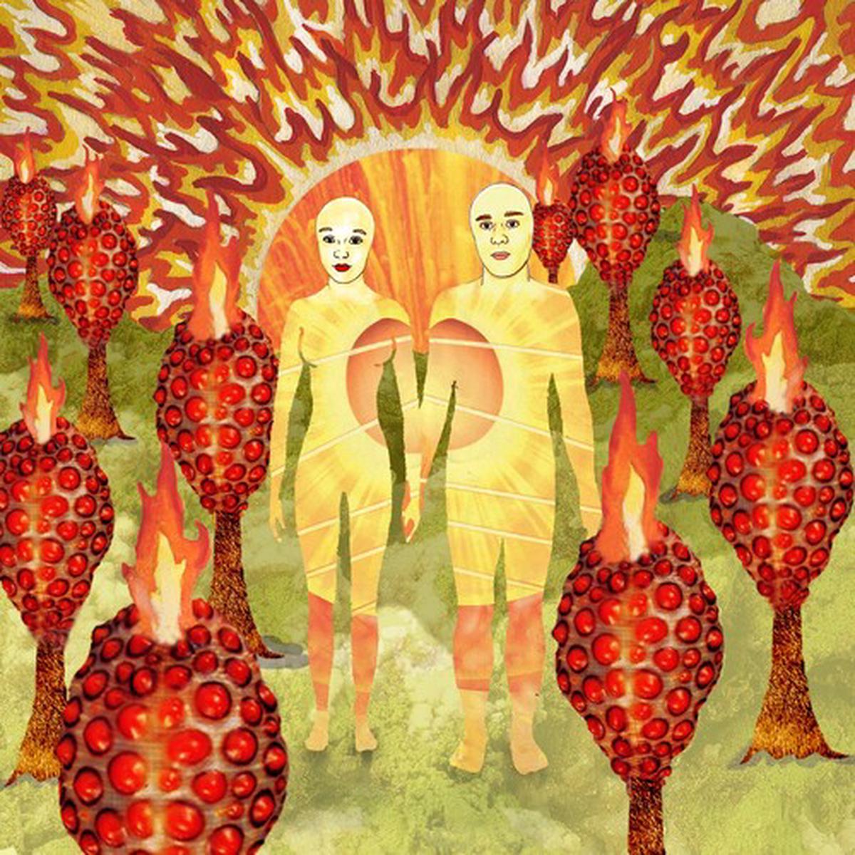 OF MONTREAL – THE SUNLANDIC TWINS ( COLORED VINYL, RED, ORANGE, GATEFOLD LP JACKET )